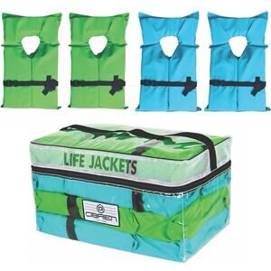 O'Brien Type 2 Four Pack CGA Approved Life Jacket w/Bag for Boats LIFE JACKETS